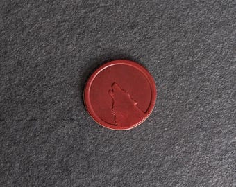 Wolf Stamp Leather Magnet