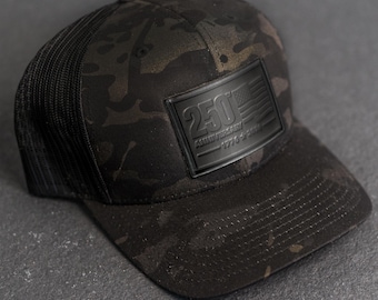 America’s 250th Anniversary Black Multicam w/Black Leather Patch | Father's Day Gift