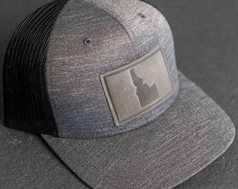 Idaho Performance Trucker Hat | Leather Patch Performance Style Trucker Hats for Men and Women | State of Idaho Apparel | Mother's Day Gift