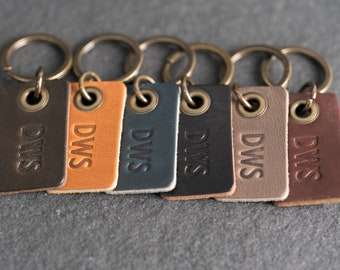 Personalized Premium Leather Keychain with Antique Brass Keyring | Custom Key Fob | Leather Gift Handmade in the USA | New Driver Gift