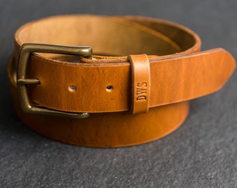 Personalized Leather Belt | 1.5" Leather Belt | Anniversary Gift for Him | Apparel | Black, Brown | Gift Ideas