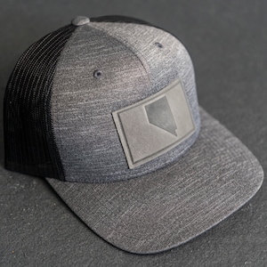 Nevada Performance Trucker Hat | Leather Patch Performance Style Trucker Hats for Men and Women | State of Nevada Apparel |  Custom