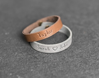 Personalized Leather Bracelet | Single Wrap Bracelet for Him and Her | Anniversary | Rustic Jewelry | Gift Ideas