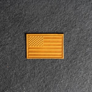 American Flag Leather Patch Velcro Option 3 x 2 Rectangle Made in the USA For Backpacks and Jackets Mother's Day Gift image 7