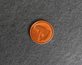 Fish Stamp Leather Magnet