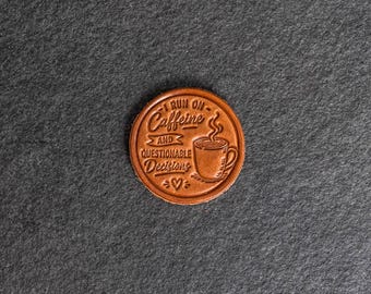 Coffee Stamp Leather Magnet