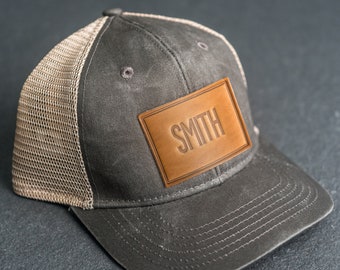 Personalized Ponytail Hat | Leather Patch Ponytail Style Hats | Gifts for Mom | Personalized Leather Patch Hats | Mother's Day Gift