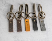 Personalized Premium Leather Keychain Fish Hook Keyring Custom Key Fob Leather Gift Handmade in the USA