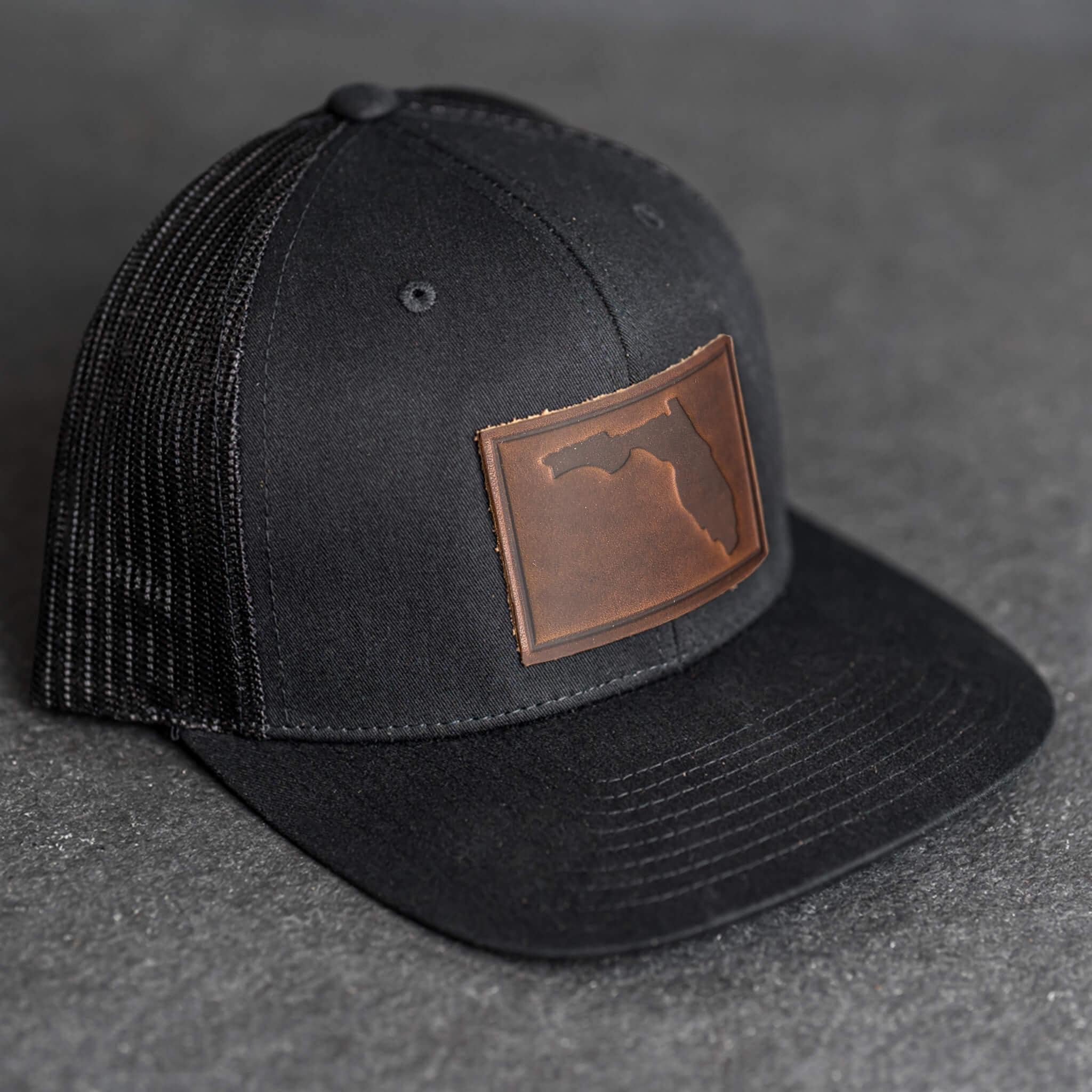 Cappello da camionista con toppa in pelle e bandiera della Florida - Italia