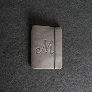 REFILLABLE Personalized Leather Pocket Journal with Elastic Closure | Professional Small Notebook | Custom Gift image 10