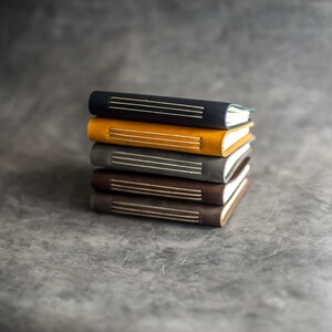 Personalized Leather Pocket Journal | Small Travel Notebook | Mini Sketchbook | 3" x 5" | Custom Gift image 5