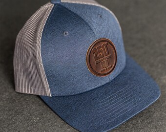 America’s 250th Anniversary Circle Leather Patch Hat – Performance Style Hat – Limited Edition | Father's Day Gift