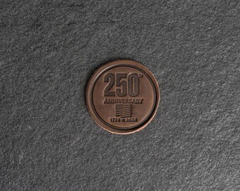 America’s 250th Anniversary Leather Patch – Limited Edition - Circle with Optional Hook and Loop Fastener | Father's Day Gift