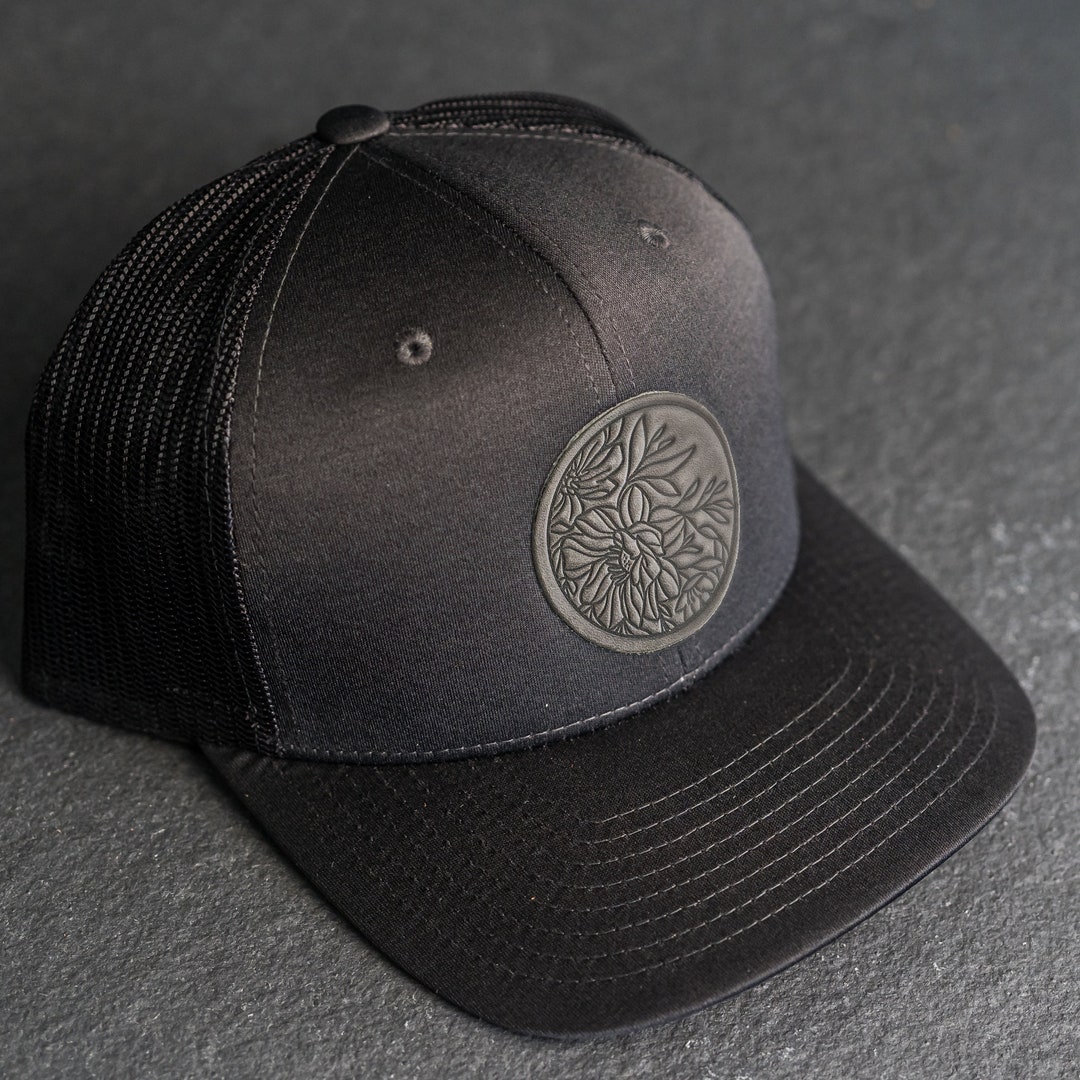Floral Design Performance Hat | Leather Patch Performance