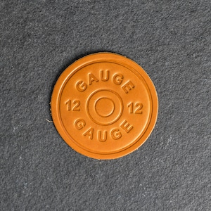 12 Gauge Design Leather Coasters | Sold Individually or Set of 4 | 100% Full Grain Leather | Custom Gift| Gift Ideas