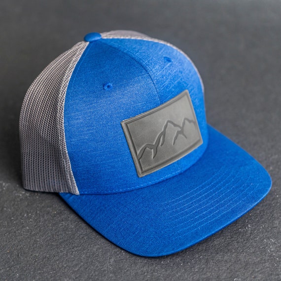 Mountain Range Performance Trucker Hat Leather Patch Performance Style Trucker  Hats for Men and Women Hiking Outdoor Apparel Snapback 