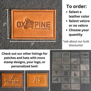 DAD Leather Patch Velcro Option 3 x 2 Rectangle New Dad Patch for backpacks, jackets, and more Mother's Day Gift image 5