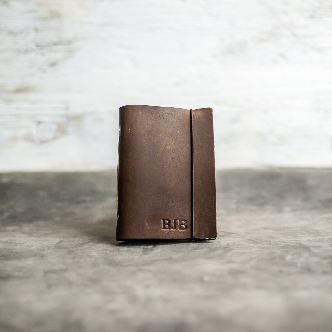 Personalized Leather Pocket Journal with Professional Elastic Etsy