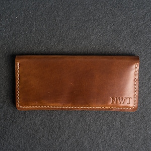 Cartera larga de cuero personalizada / Cartera larga de doble cara para mujer / Regalo para dama de honor / Cartera de camionero / Regalo personalizado / Día de la Madre