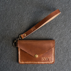 Cartera de cuero personalizada con cremallera / Cartera para mujer / Regalos para damas de honor / Personalizada con iniciales / Cartera fina de viaje / Regalo de graduación