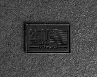 America’s 250th Anniversary Leather Patch – Limited Edition - Rectangle with Optional Hook and Loop Fastener | Father's Day Gift