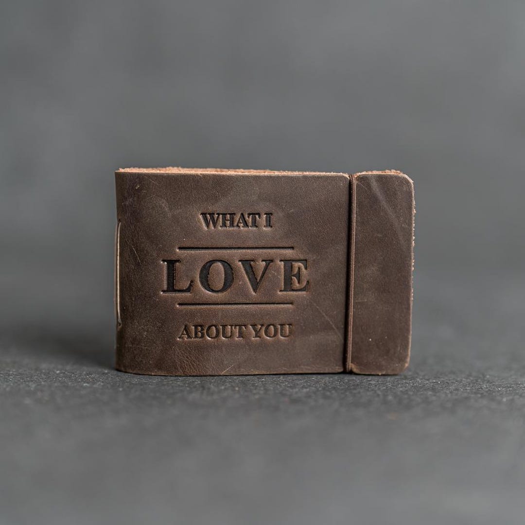 What I Love About You Leather Book | Fill in the Blank | Gift for ...