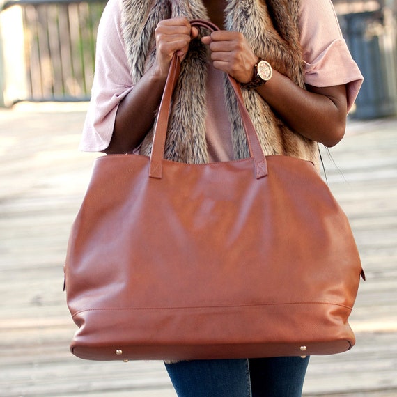 camel leather duffle bag