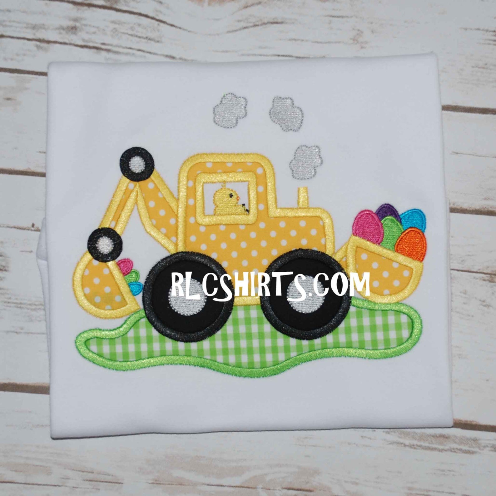 Chick Digger Applique Boy Easter Shirt. Monogrammed Easter Etsy