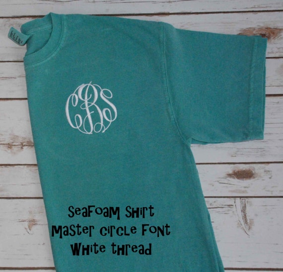 Seafoam Comfort Colors Monogrammed T Shirt Comfort Colors Etsy