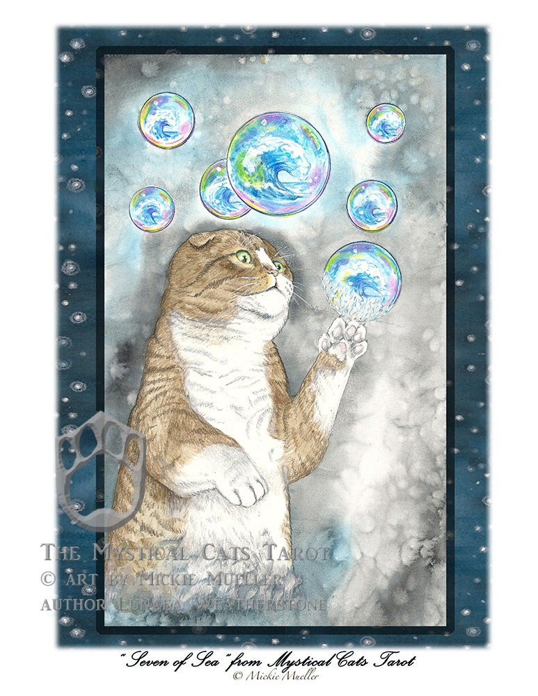 Bài Tarot Mèo Mystical Cats | Kích Thước Lớn 12*7 Cm | Trò Chơi Bói Toán | Thẻ Bói Toán | Sách Hướng Dẫn Tiếng Anh Điện Tử | Kích Thước Gốc | Cute Cat Tarot Card