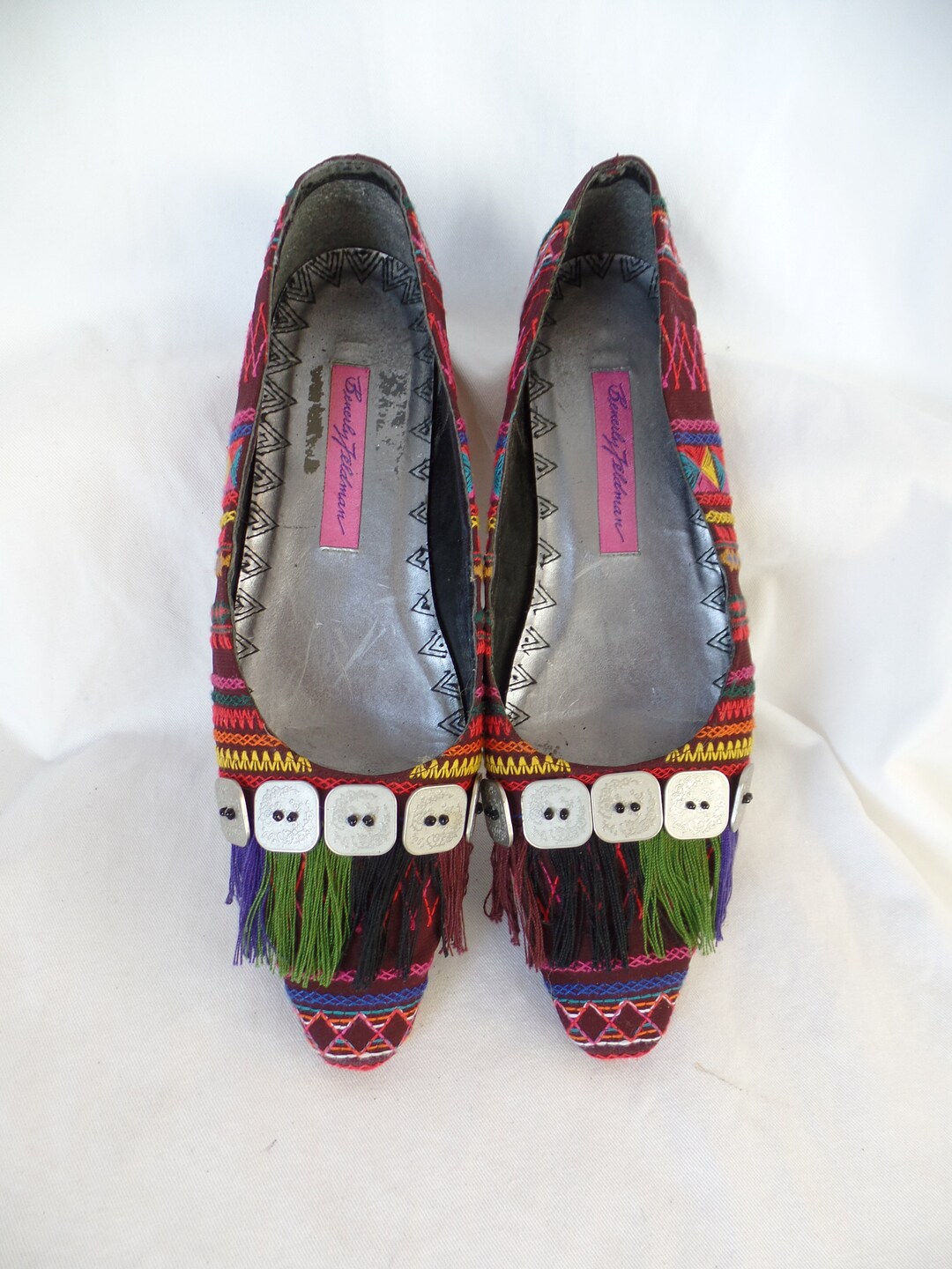 90s BEVERLY FELDMAN Tribal African Fringed and Embroidered Cloth