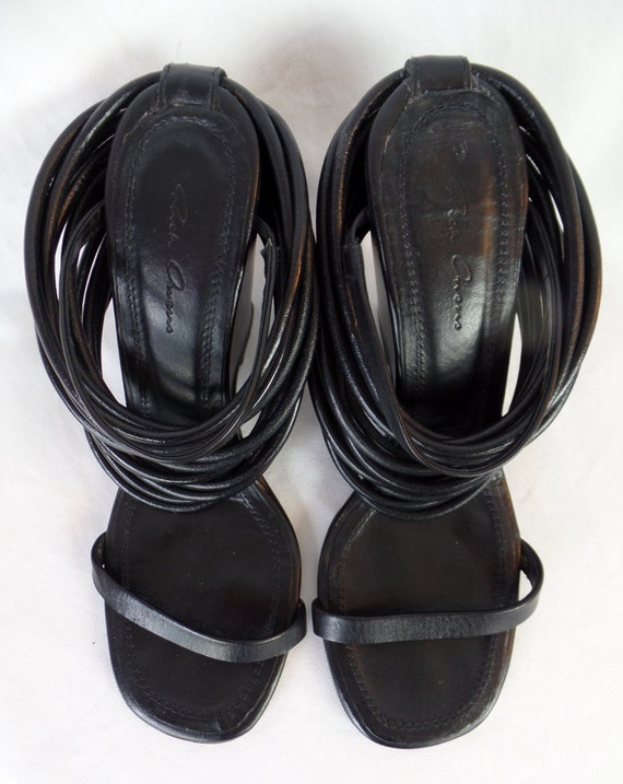 90s RICK OWENS multi-strand minimalist black leat… - image 10