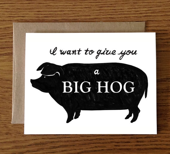Funny Pig Hog Greeting Card Thank You Love Support - Etsy Funny Pig Hog Greeting Card Thank You Love Support - Etsy