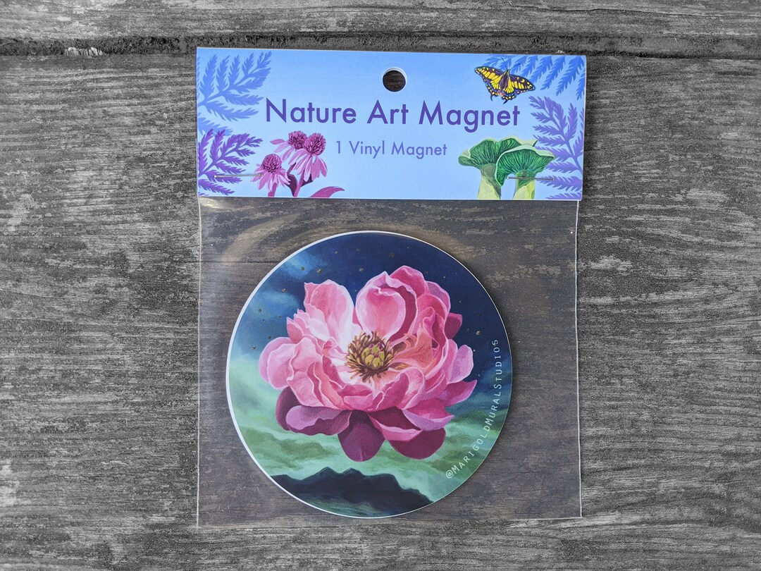 Peony 3 Vinyl Artistic Fridge Pink Etsy