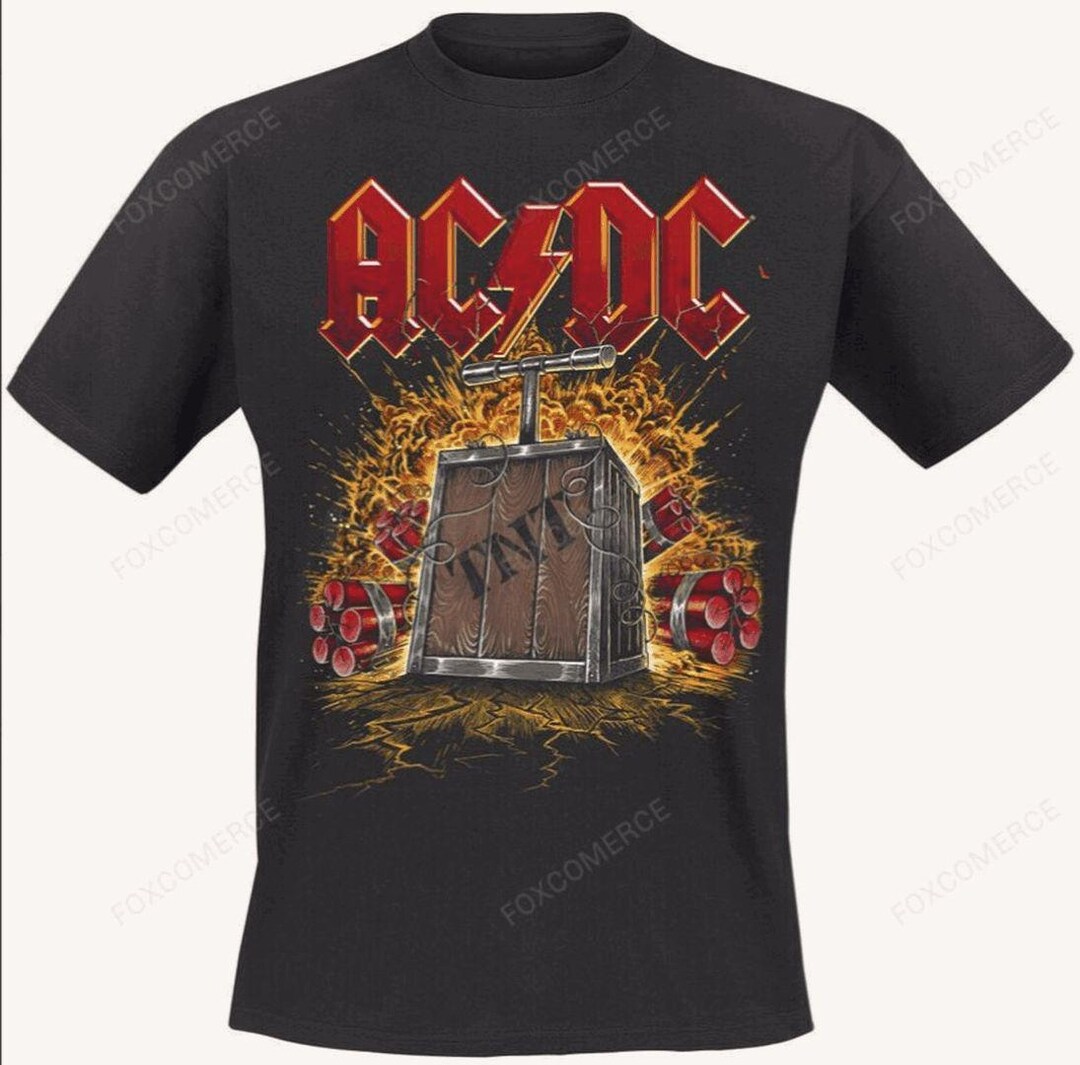 AC/DC TNT Explosion Shirt Black Classic Song Graphic Tee - Etsy