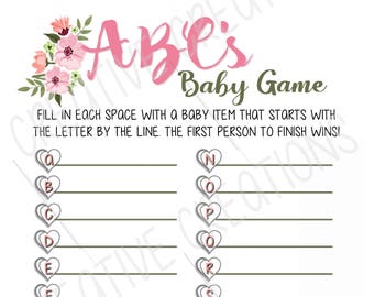 ABC's Baby Game * Baby Shower Game, ABC's Game for Boy Baby Shower & Girl Baby Shower