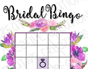 Bridal Bingo * Bridal Shower Bingo Game, Printable Game Template, Bridal Shower Game