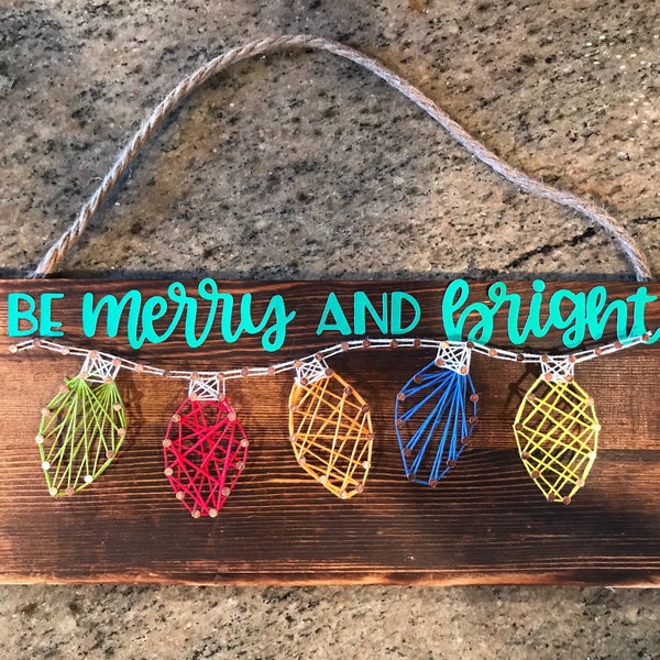 String Art Kit * Christmas Light String Art * Holiday Craft Kit * be Merry and Bright * Perfect Gift for Teens Adults