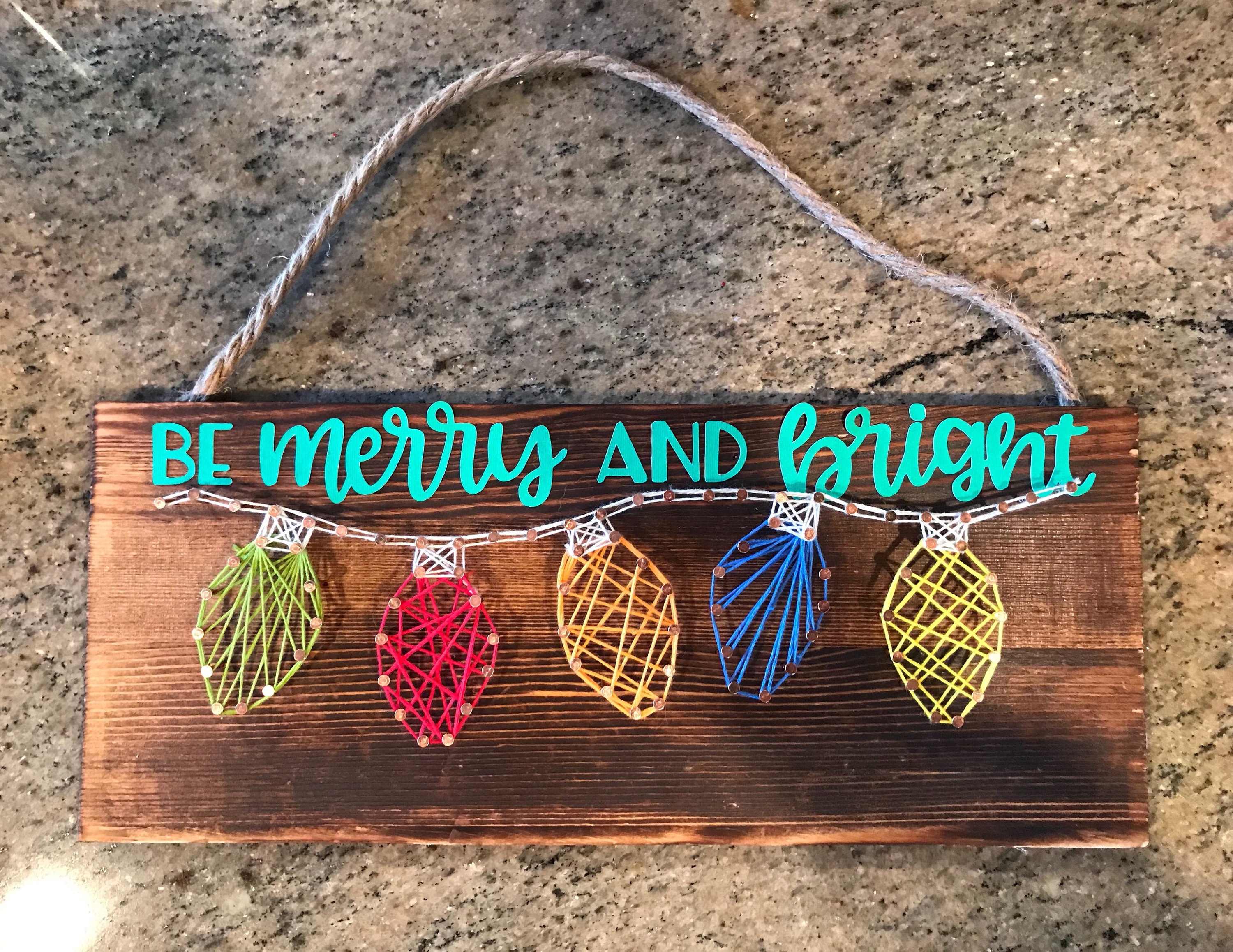 String Art Kit Christmas Light String Art Holiday Craft Etsy
