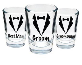 Groomsmen Gift, Free Shipping, Groomsman Gift Proposal, Shot Glasses, Groomsman Proposal, Bachelor Party, Father of the Bride, Best Man Gift