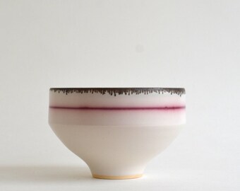Pink Inlay Chawan Bowl (M/10) ,Made to order in 3-4 Months ; Wakako Senda (13003039-10)