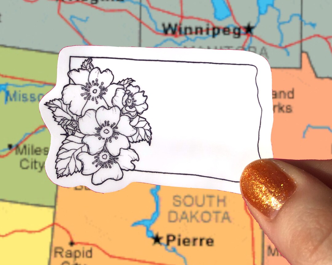 North Dakota Wild Prairie Rose Sticker | 3 Inch Vinyl State Flower ...