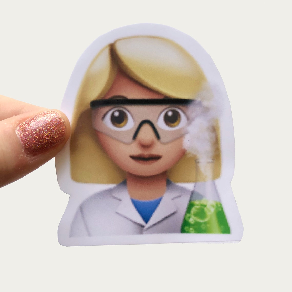 Science Girl Emoji Vinyl Sticker 3 Multiple Skin Tones Etsy