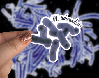 Mycobacterium tuberculosis Bacteria Sticker | 3 inch Glossy Vinyl Decal | Microbiology & Lab Art