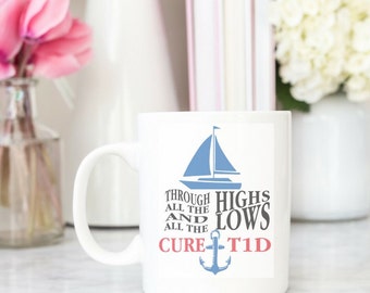 Through the Highs and Through the Lows, Cure T1D Diabetes Awareness Vinyl Decal