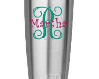 Custom Monogrammed Name Vinyl Decal for cup, tumbler, water bottle, Computer or anything!