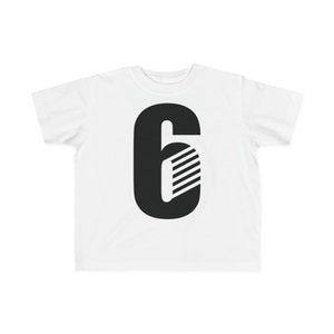 Six 6 Sixth 6th Birthday B-day bday Toddler&#39;s Tee Tshirt T-Shirt T Shirt retro sports sporty sport design Toddler sizes 2T 3T 4T 5T - 6T