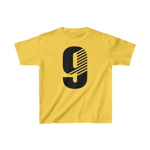Nine 9 Ninth 9th Birthday B-day bday Children&#39;s Kid&#39;s Tee Tshirt T-Shirt T Shirt retro sport sports sporty Youth sizes XS S M L XL