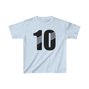 Ten 10 Tenth 10th Birthday B-day bday Children&#39;s Kid&#39;s Tee Tshirt T-Shirt T Shirt retro sport sports sporty Youth sizes XS S M L XL