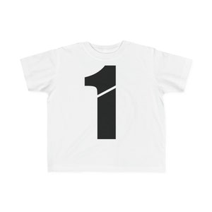 One 1 First 1st Birthday B-day bday Toddler&#39;s Tee Tshirt T-Shirt T Shirt retro sports sporty sport design Toddler sizes 2T 3T 4T 5T - 6T